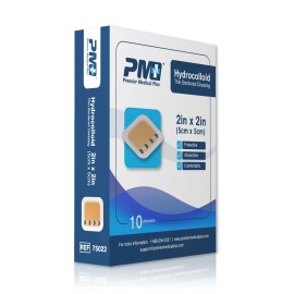 Premier Medical Plus Hydrocolloid Thin Bordered Dressing 2 x 2 (2 boxes of 10)