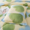 Caressma Heart Print King Size Comforter Set, Green and Yellow