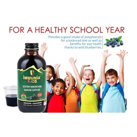Immunia KIDS - Elderberry Supplement for Kids. Canadian Elderberry & Wild blueberry concentrated. Immune support. Delicious taste. No sugar added. Made in Canada with fruits from Canada (3 bottles)