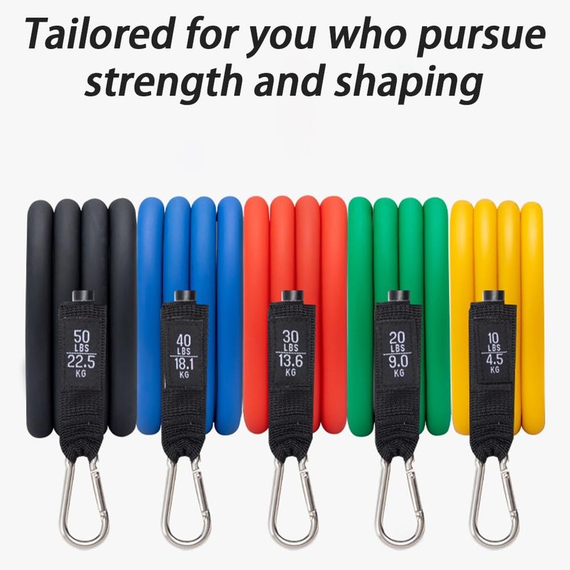 Resistance Bands Set,Anti-Snap Exercise Bands with Handles,Door Anchor and Ankle