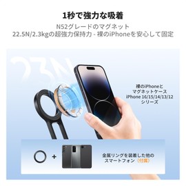 K&F Concept Smart Phone Tripod, Mini Tripod, All Metallic, Compatible with Magsafe, Foldable, Convenient to Carry, Stand & Handheld Mode, 360 Degree Rotation, Selfie Stick, Smartphone Stand, Portable