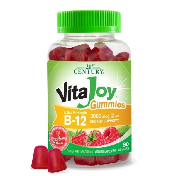 21st Century VitaJoy B-12 3000 mcg Gummies Extra Strength Raspberry