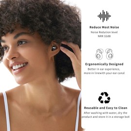 Ohrstöpsel für Schlafgeräuschunterdrückung, Weiche und Wiederverwendbare Silikon -32dB Gehörschutz-Ohrstöpsel mit 4 Ohrstöpseln und Tragetasche, zum Schlafen, Konzert, Arbeiten, Studieren, Reisen