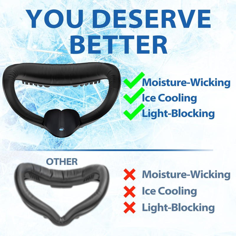 DESTEK Cooling Face Pad Compatible with Oculus Quest 2, Soft