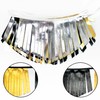 Black Silver Gold Tassel Banner Double Sided Metallic Fabric Pennant