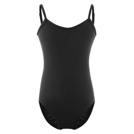 XiaoMoSha Girls Gymnastics Leotards Camisole Vests for Ballet Dance, Undergarment Bodysuits Dancewear for Kids,with Adjustable Straps,Black,11-12 Years