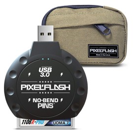PixelFlash No-Bend Pins USB 3.0 CF Card Reader SuperSpeed Compact Flash Adapter with Bonus PixelFlash Tactical Gear Bag
