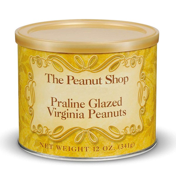 The Peanut Shop of Williamsburg Praline Glazed Virginia Peanuts, 12-Ounce Tin