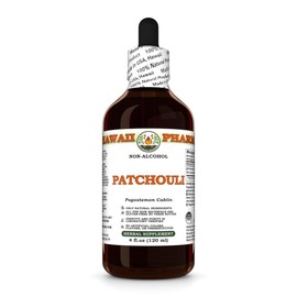 Patchouli (Pogostemon Cablin) Dry Leaf Glycerite, Made in Hawaii, Organic Raw Materials, All Natural, Vegan, Lab Tested Alcohol-Free Liquid Extract - 4 fl.oz