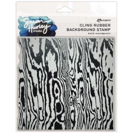 Ranger Simon Hurley create. Background Stamp 6"X6"-Bold Woodgrain (Pack of 1)