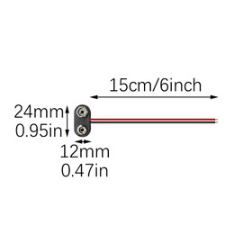 RLECS 6PCS T Shape 9V Battery Terminal Blocks Plastic Hard Case Battery Holder Wire Length 15cm Suitable for Electronic Device Light Bar Model
