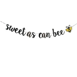 Sweet As Can Bee Banner, Bumble Bee Baby Shower Party Sign, Gender Reveal Party Decorations(black).