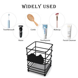 VKSG 2PCS Toothbrush Holders for Bathrooms, Stainless Steel Electric Toothbrush Toothpaste Holder Tooth Brush Storage Stand, Openwork Design Bathroom Counter Organizer for Bathroom Accessories