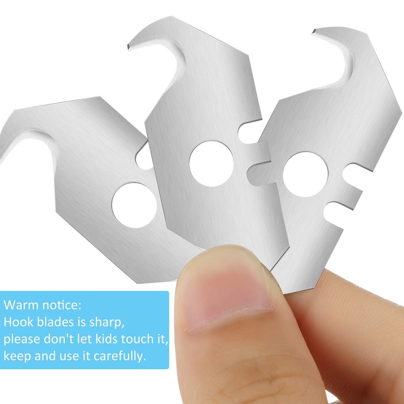 Mudder Utility Hook Blades Steel Hook Razor Knife Blades for