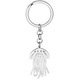 NEWEI Cute Jellyfish Dolphin Whale Keyring Rings Charms Decorations for Women Girls Sea Animals Lovers Charms, Silver Plated Jellyfish #2, M