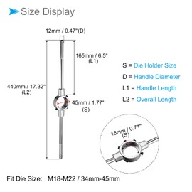 CoCud Die Stock Wrench, Fit M18-M22 / 34mm-45mm (OD) Round Dies, Nickel Plated Adjustable Die Handle Holder - (Applications: for Machine Thread Repair), 1-Piece