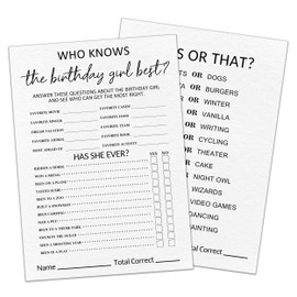 Birthday Double-Sided Game Card, 5x7 Inches Minimalist Party Card, Who Knows The Birthday Best, Entertainment Creative Games for Friends, Party Supplies and Decorations-A05