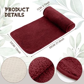 Weysat Neck Head Pillow for Recliner Chair Non Slip Fleece Adjustable Neck Roll Support Headrest Pillow for Travel Home Office Recliner Couch Sofa Armchair(Burgundy)