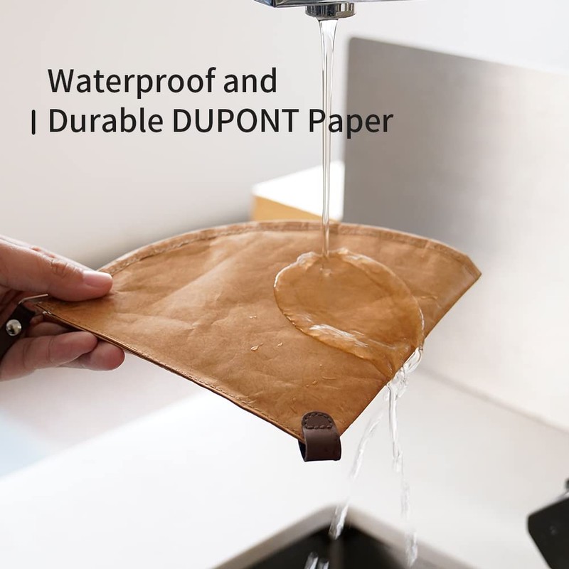 watchget コーヒーフィルター ケース　ペーパーフィルター ケース コーヒーペーパーフィルター収納バッグ タイベック 円錐 台形 2人~4人用　大容量　防水　再利用可能 携帯