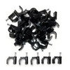 180 Pcs 14mm Type K Round Cable Clips Black
