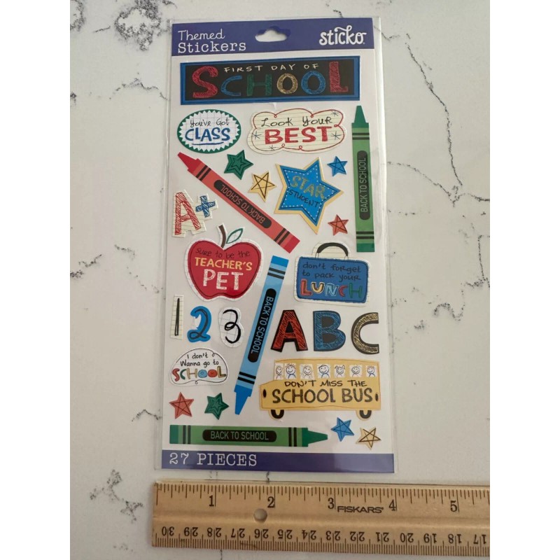 Sticko Themed Sticker 27PC First Day of School Numbers A