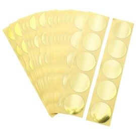 FSSTUD 200 Pieces Metallic Seal Stickers with Serrated Edge Round Envelope Seal Labels, Notary Embossing Seal, Greeting Cards, Sealing Stickers, Foil, Award, Certificate, Stickers,