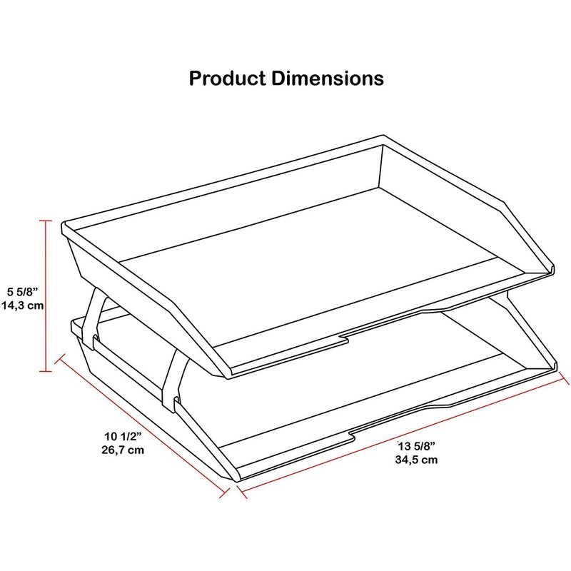 Acrimet Facility 2 Tier Letter Tray Side Load Plastic Desktop