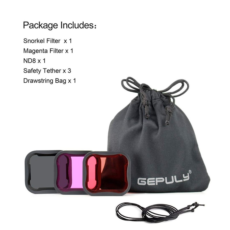 GEPULY 3-Pack Camera Lens Filter Set for GoPro Hero 5/6/7
