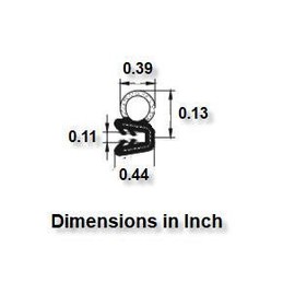 M M SEALS A110-15F Small Door Rubber Seal Horizontal Bulb Extrusion 0.13" Bulb Height x 0.11" Grip Range x 0.44 U Height (15 Feet or 4.65 Meter)