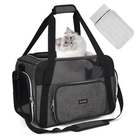 BAGLHER Pet Travel Carrier, Cat Carriers Dog Carrier for Small Medium Cats Dogs Puppies, Airline Approved Small Dog Carrier Soft Sided, Collapsible Puppy Carrier. Grey