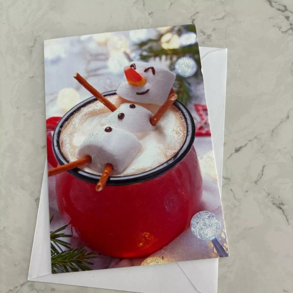 American Greetings Marshmallow Snowman Christmas Greeting Card with Envelope American