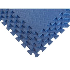 GET RUNG Diamond Plate Fitness MATS: Interlocking EVA Foam Flooring for Home Gym, Exercise, and Workouts. (20SQFT, Blue)