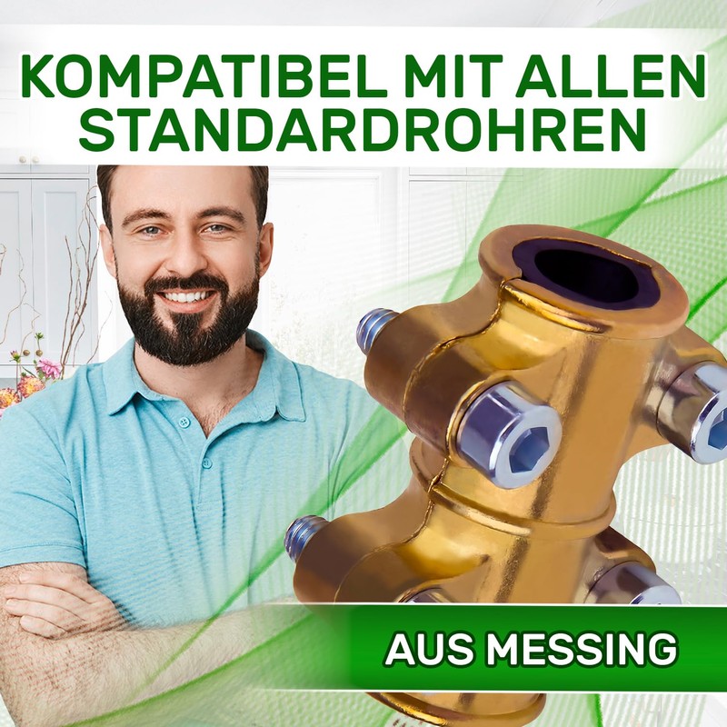 Drilling Clamp Diameter 22 mm Brass for Copper Pipe -