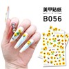 LANODO 12 Pcs Nail Stickers 3D Multiple Styles Sunflower DIY