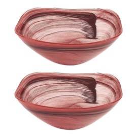 Badash Small Square Decorative Bowl, Alabaster Glass Candy Dish, Home Décor Table Accent Bowl, 6” Diameter, Pair of 2, Terracotta