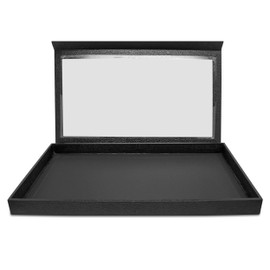 Novel Box Jewelry Display Case Black Leatherette 14.75x8.25x1.15 Large Jewelry Box with Detachable Lid | Display Cases for Collectibles | Rock Collection Box | Gem Display Case