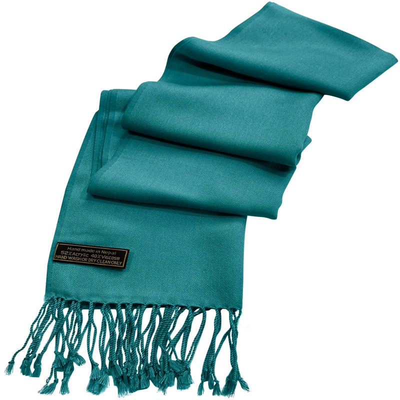 CJ Apparel Teal Green Men's Nepalese Solid Colour Fashion Scarf