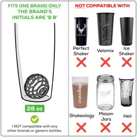 Shaker Bottle Replacement Lid Cap Top - Upgraded 2025 Version - Leak Proof & Compatible with One Brand Only (Initials of Brand are ‘BB’) - Flat & Round Base Bottles (3 Pack)