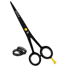 NARZ Professional Hairdressing Scissors for Barbers & Hairdressers 6" Stainless Steel Hair Cutting Scissors for Men & Women (Black)