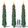 Homemory 3 Pcs Christmas Tree Candles with Remote, Waxy Flameless