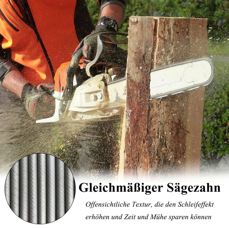 Chainsaw File, Pack of 6 Round Files for Chainsaws, Chainsaw