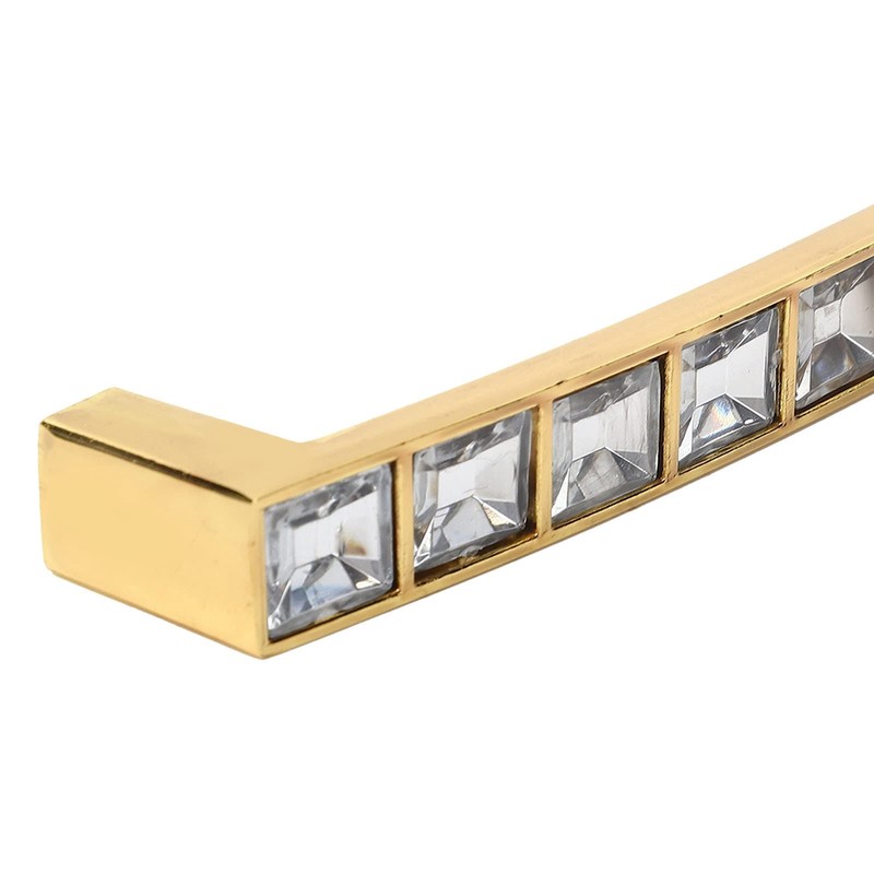 Crystal Pull Modern Cabinet Handle Bling Gold Zinc Alloy Drawer