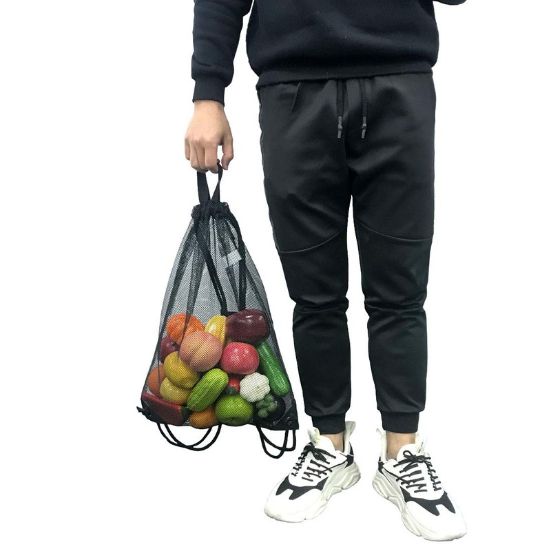 HOLYLUCK Mesh Drawstring Bag With for Swimming, the Beach, Camping