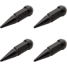 TUSK (4 Pack) Spike Tapered Lug Nut 12mm x 1.50mm Thread Pitch w/ 17mm Head Black for Arctic Cat Prowler Pro Ranch Edition 2024