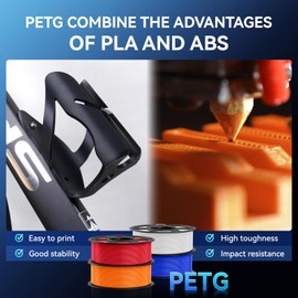 JAYO PETG Filament 1.75mm Bundle 4.4KG, Strong Toughness PETG 3D Printer Filament, Dimensional Accuracy +/- 0.02 mm, Fits for Most FDM 3D Printers (Black, White, Blue, Red)