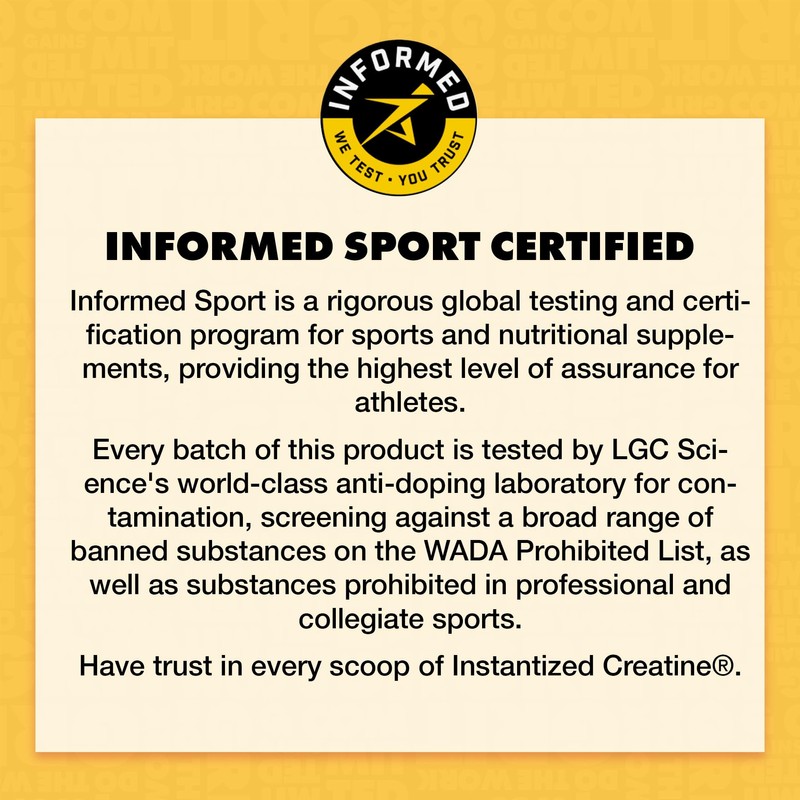 Gains in Bulk Instantized Creatine Monohydrate for Women and Men,