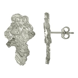 Diamond2Deal 925 Sterling Silver Nugget Stud Earrings