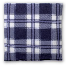 Cherry Stone Cushion 19 x 19 cm Flannel Chequered Blue - Heat Cushion and Cold Compress Cherry Stone Bag 19 x 19 cm