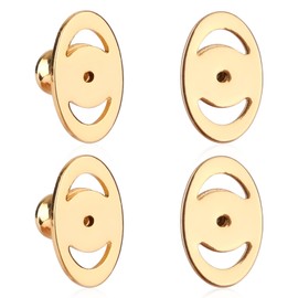 4pcs Earring Backs, Earring Backs for Droopy Ears, Earring Safety Backs, Metal Earring Lock Replacements, Jewellery Aids Accessories for Large Studs Heavy Earrings (Gold)