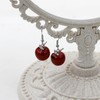 JunyiDIY Women's Red Apple Earrings | Red Stone Dangle Earrings